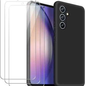 Capa Silicone com 3 Películas Samsung Galaxy A34 Preto