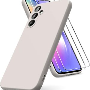 Capa Silicone Líquido com2 Películas Samsung Galaxy A54 Bege
