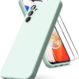 Capa de silicone líquido com películas de vidro temperado para Samsung Galaxy A14 - Proteção e Estilo