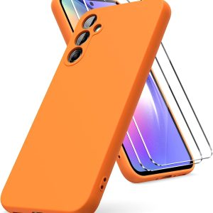 Capa Silicone Líquido com2 Películas Samsung Galaxy A54 Laranja