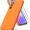 Capa Silicone Líquido com2 Películas Samsung Galaxy A54 Laranja