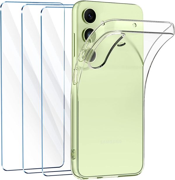 Capa Silicone com 3 Películas Samsung Galaxy A54 Transparente