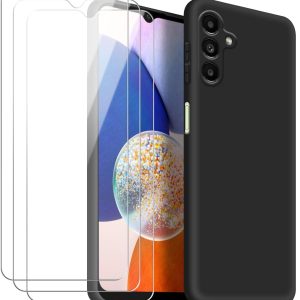 Capa Silicone com 3 Películas Samsung Galaxy A14 Preto