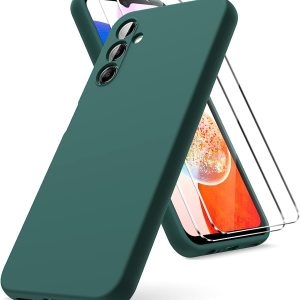 Capa de silicone líquido com películas de vidro temperado para Samsung Galaxy A14 - Proteção e Estilo