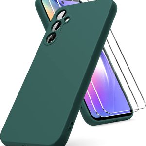 Capa Silicone Líquido com2 Películas Samsung Galaxy A54 Verde Escuro
