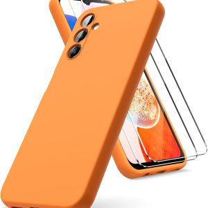 Capa de silicone líquido com películas de vidro temperado para Samsung Galaxy A14 - Proteção e Estilo