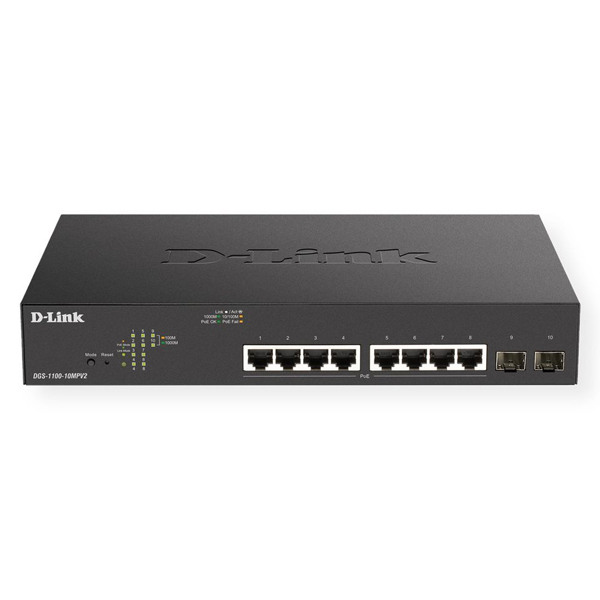D-Link Switch 8 Portas Gigabit PoE 130W + 2 Portas Combo