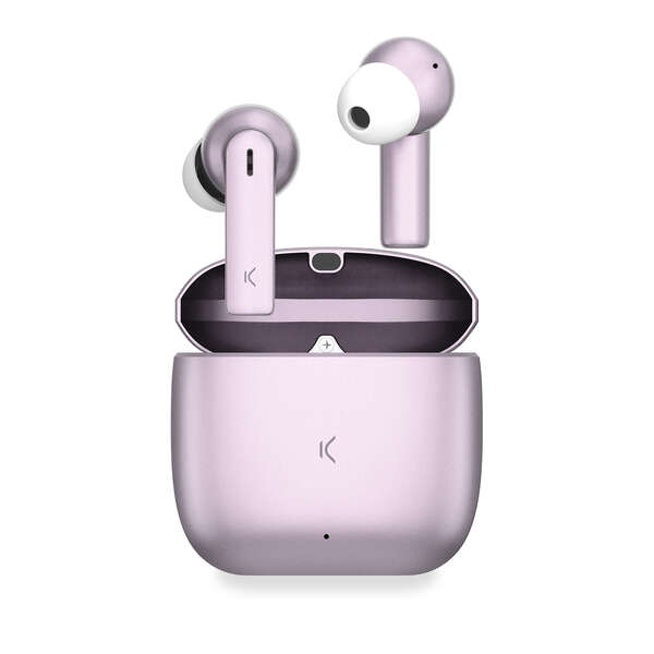 Auriculares Ksix Meteor Wireless Estuche Metalico Rosa 244442 1