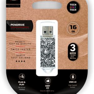 Pendrive Memória TechOneTech Art Déco USB 2.0 16GB