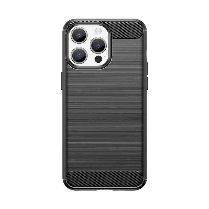 Capa Silicone Carbon iPhone 15 Pro Preto